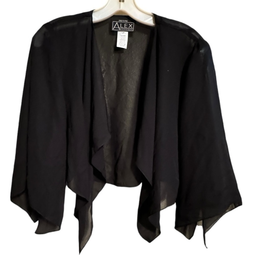 Alex Evenings Black Sheer Cover-Up